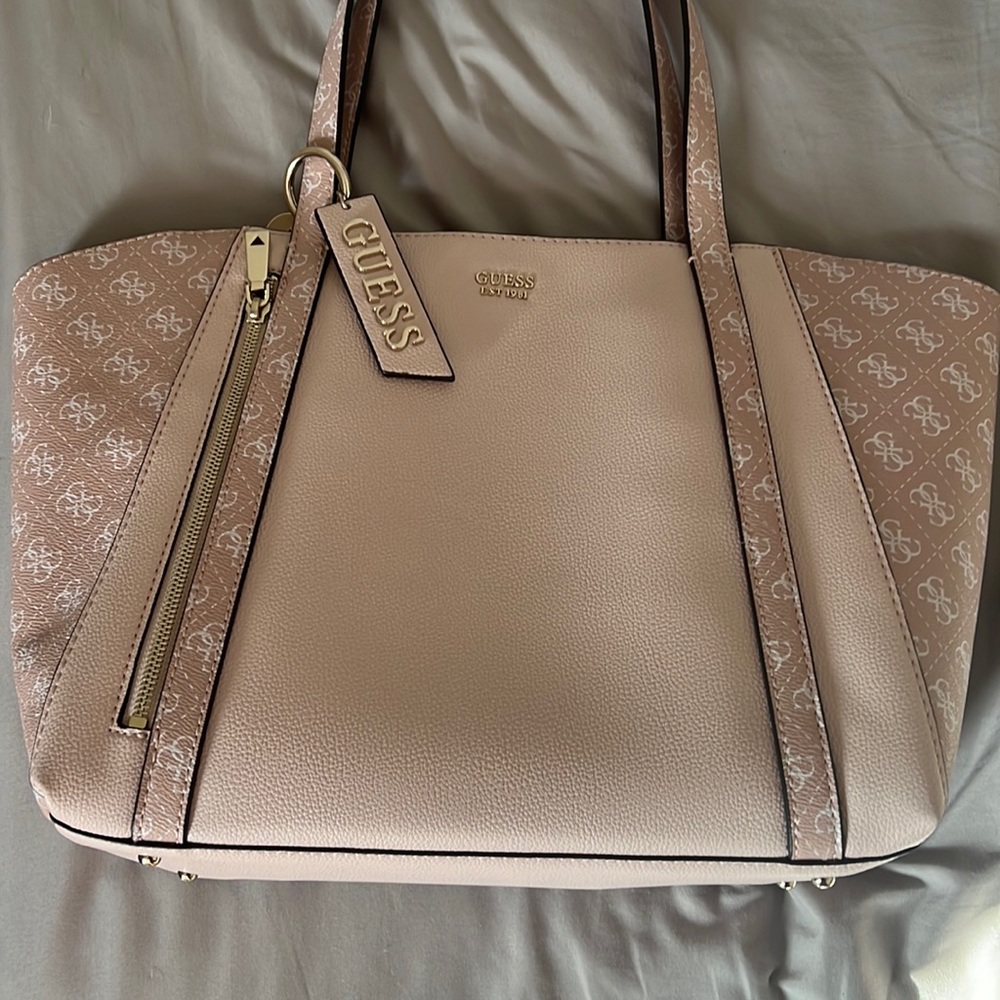 Pink Guess Naya Tote with matching clutch